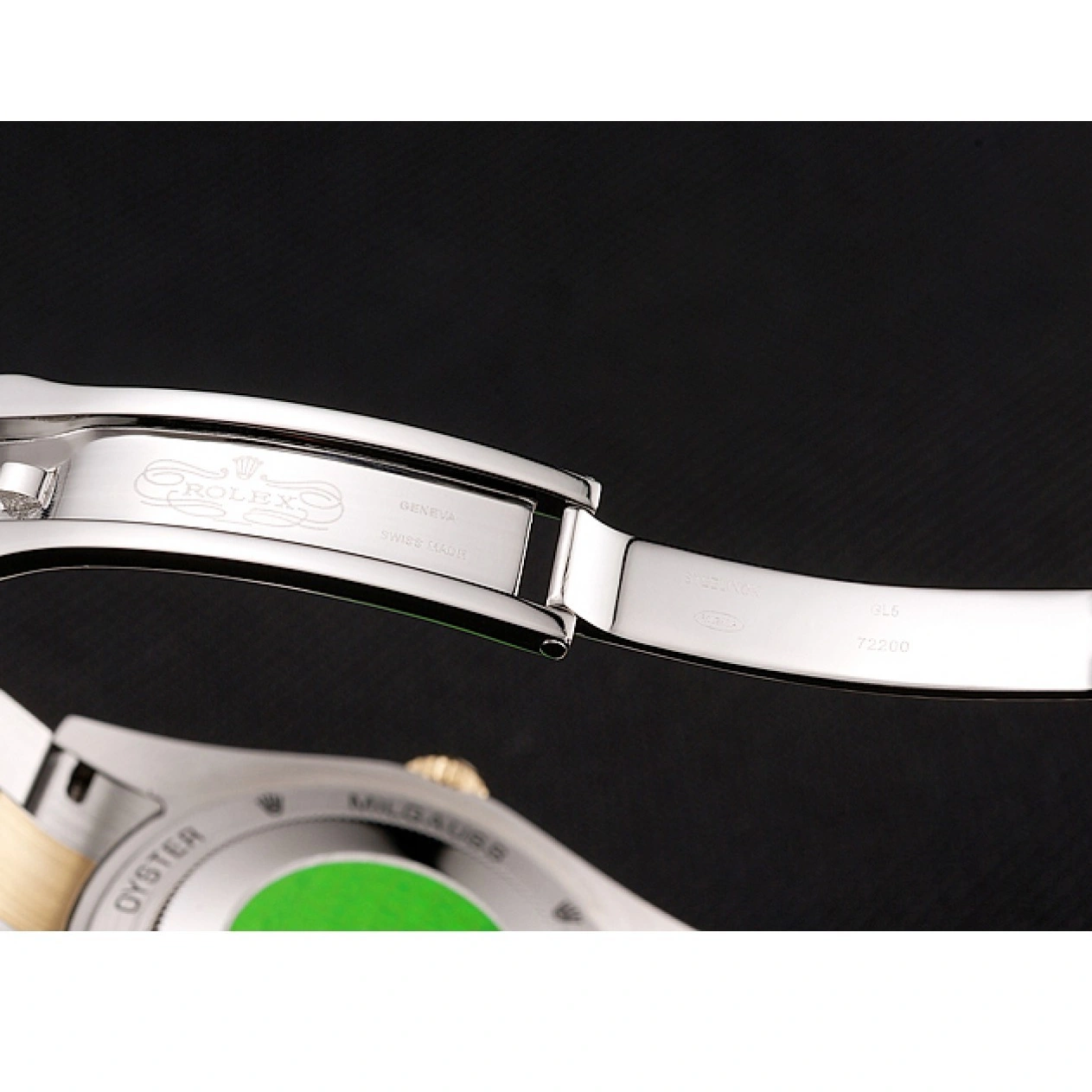 Rolex aaa copy Tone Bracelet Rolex Day-Date Two Black And 1454105 Swiss Dial Rubies Diamonds 1026